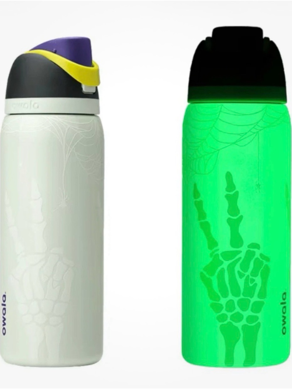 Owala FreeSip Limited Edition Color Drop RIP Skeleton 32oz Glow In The Dark